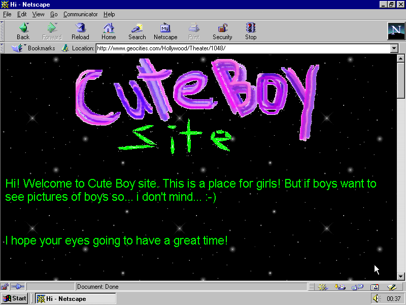 GeoCities Area51 in 1997 - Web Design Museum